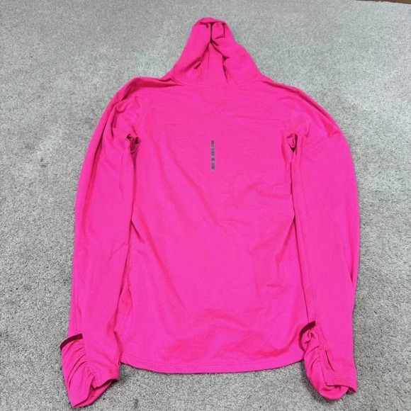Nike Dri-Fit Activewear Jacket Women’s Pink Hooded Long Sleeve Pullover Small - Picture 8 of 11